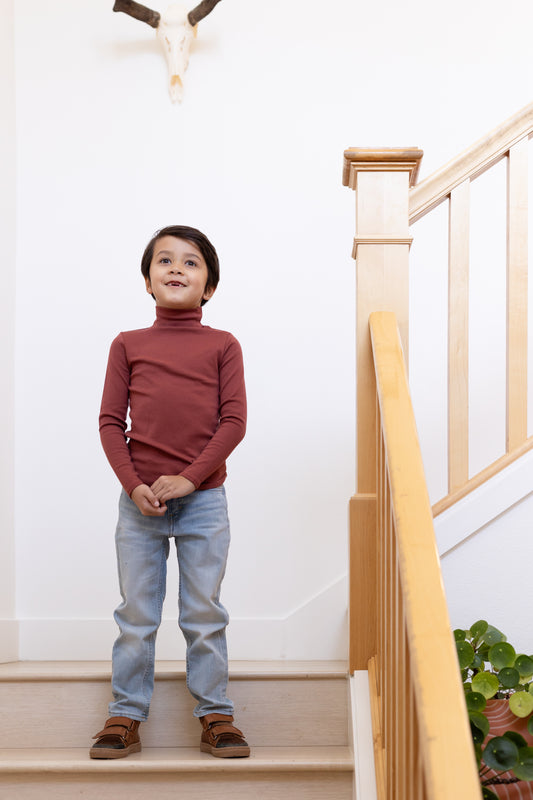 pima snap turtleneck . madder root