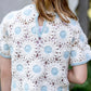 daisy crochet top . sky