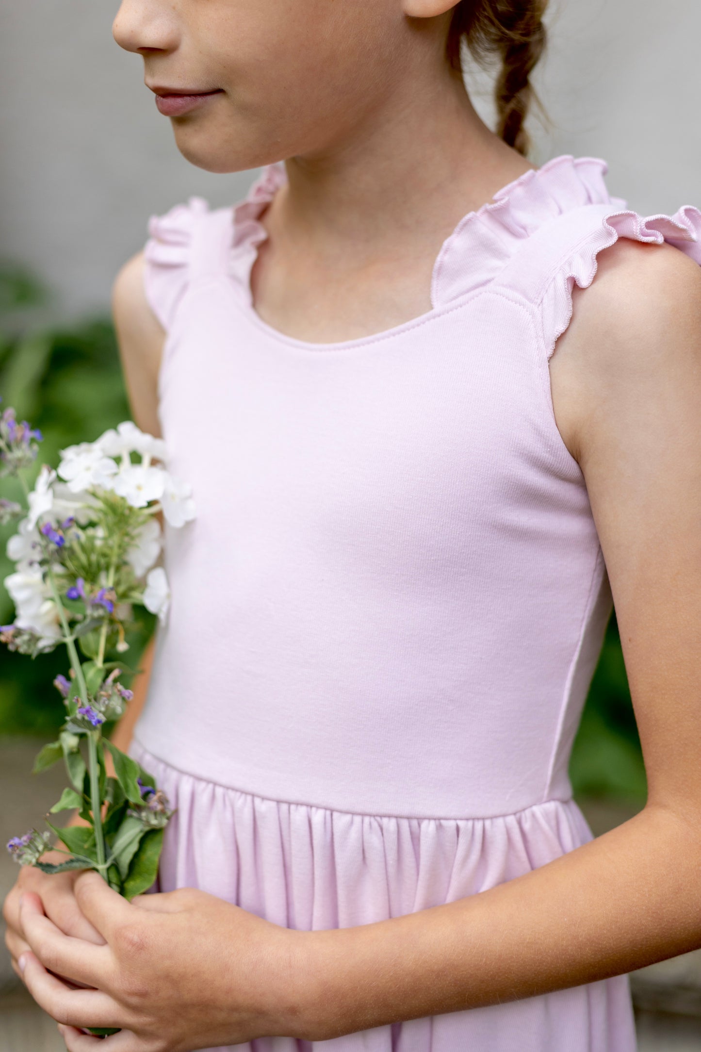 pima frilled dress . thistle