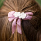floral crochet hair tie . orchid
