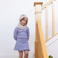 pointelle frill turtleneck . heather