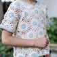 daisy crochet top . sky