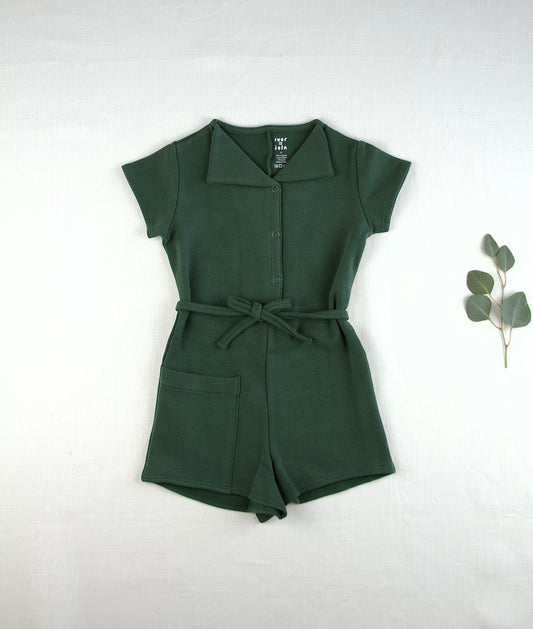 pima tie romper. garden