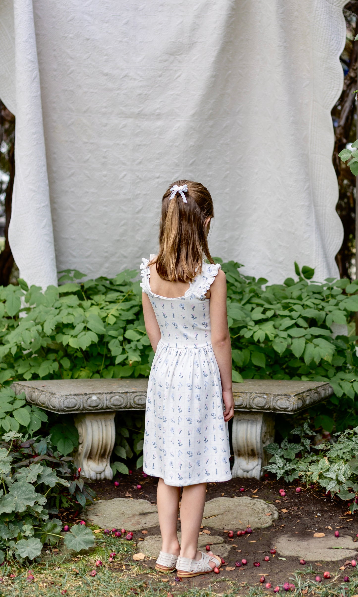 pima frilled dress . garden windowpane
