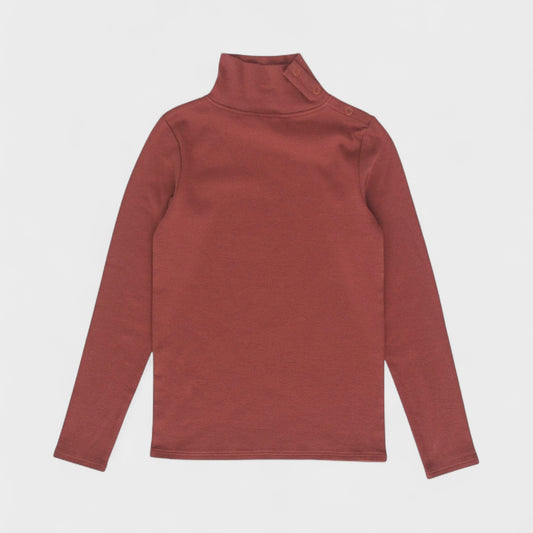pima snap turtleneck . madder root