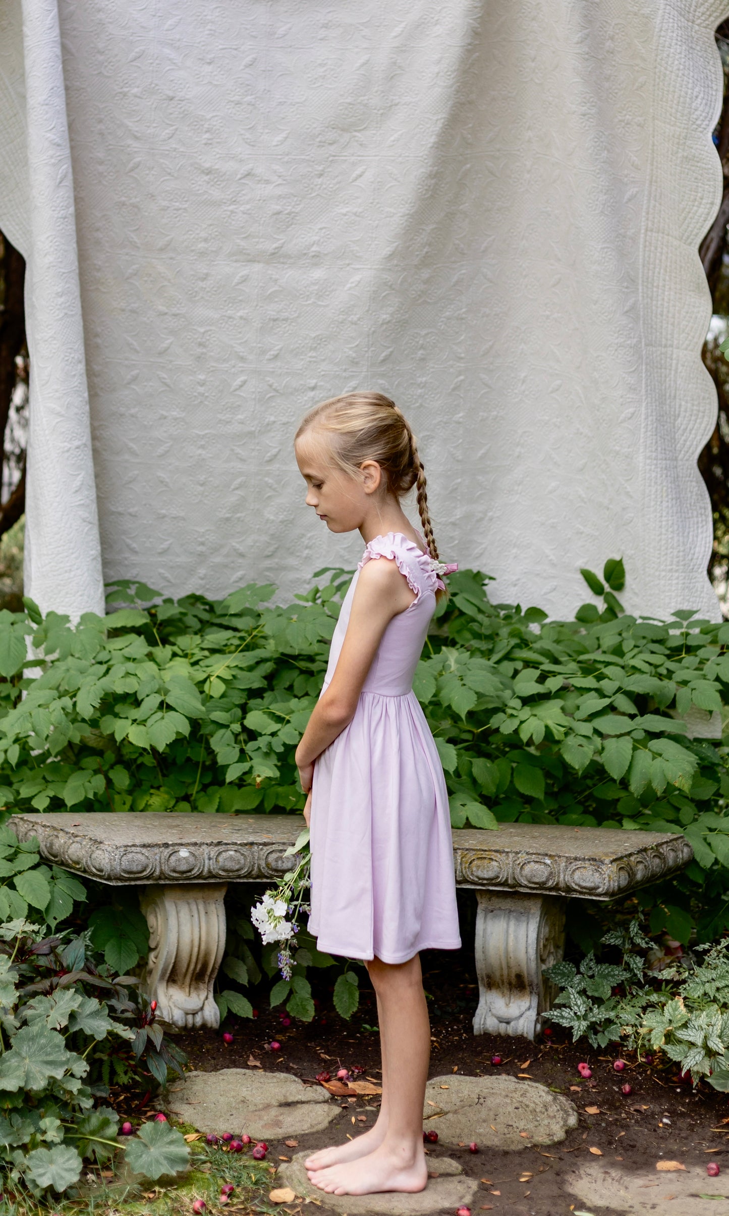 pima frilled dress . thistle