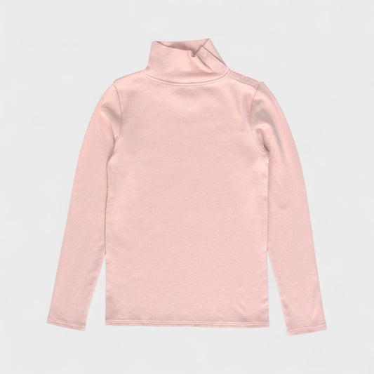 pima snap turtleneck . blush