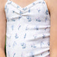pima ruched camisole . garden windowpane
