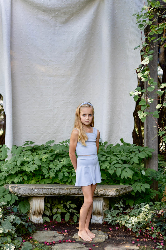 pima crop tank . forget-me-not