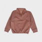 pima fleece zip sweatshirt . nutmeg