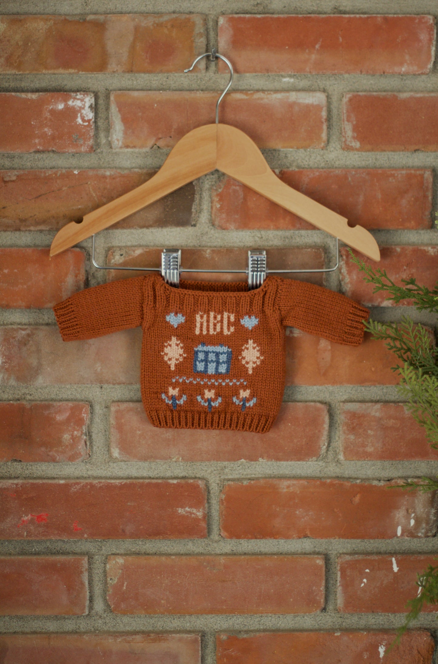 doll cross-stitch pullover . gingerbread