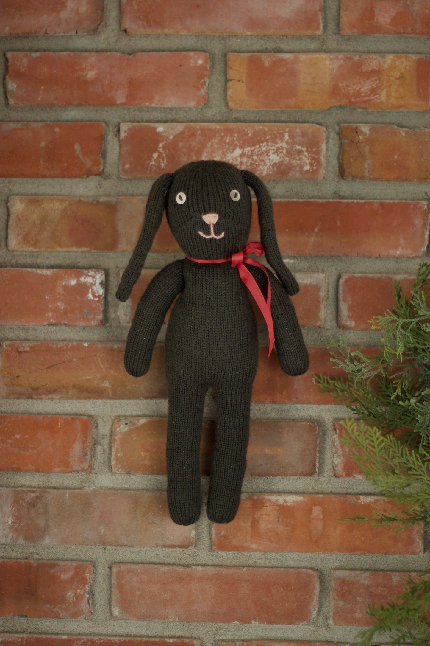 knit bunny . coal