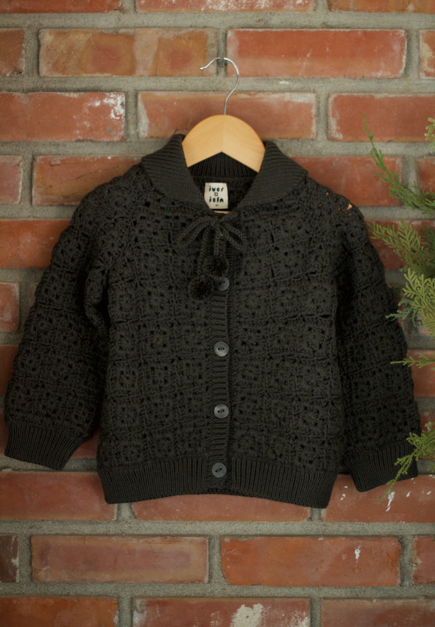 crochet cardigan . coal