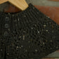 lace yoke collar. coal tweed