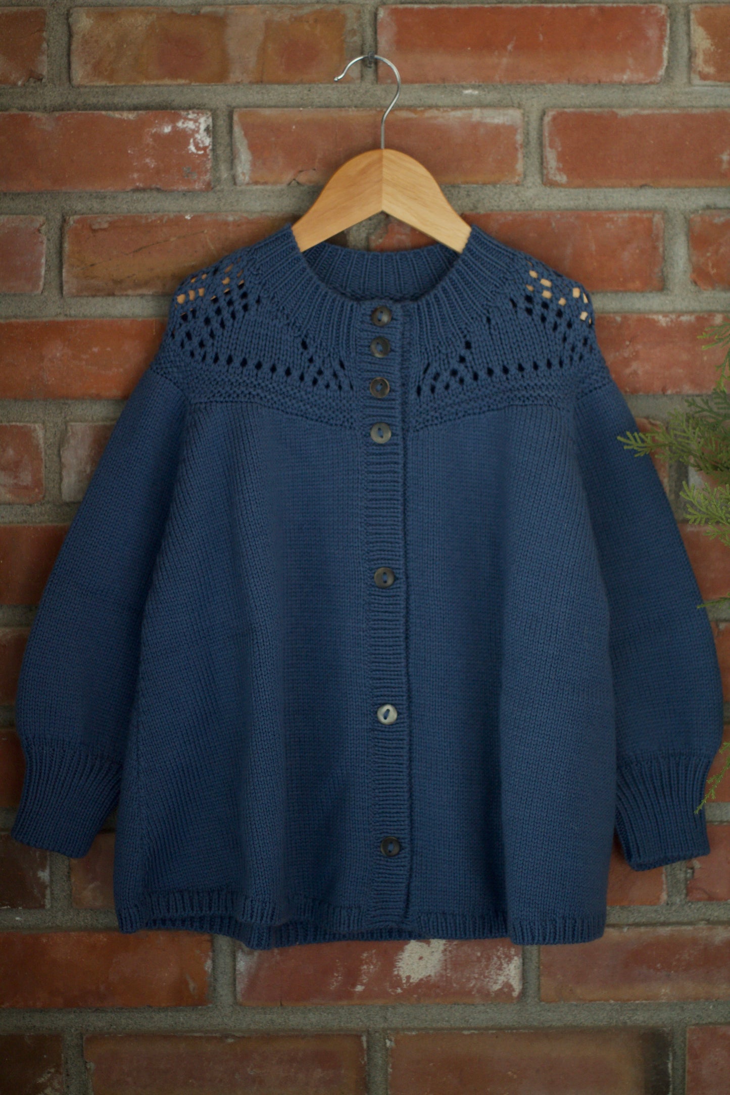 lace yoke jacket . indigo