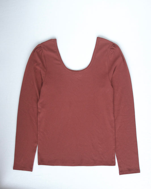 adult puff ballet top . madder root