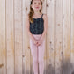 pima ruched camisole . verdant trellis