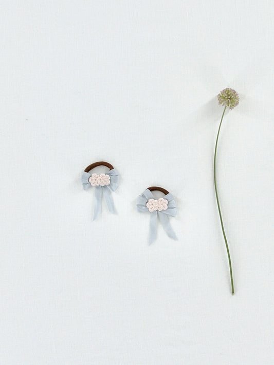 floral crochet hair tie . sky