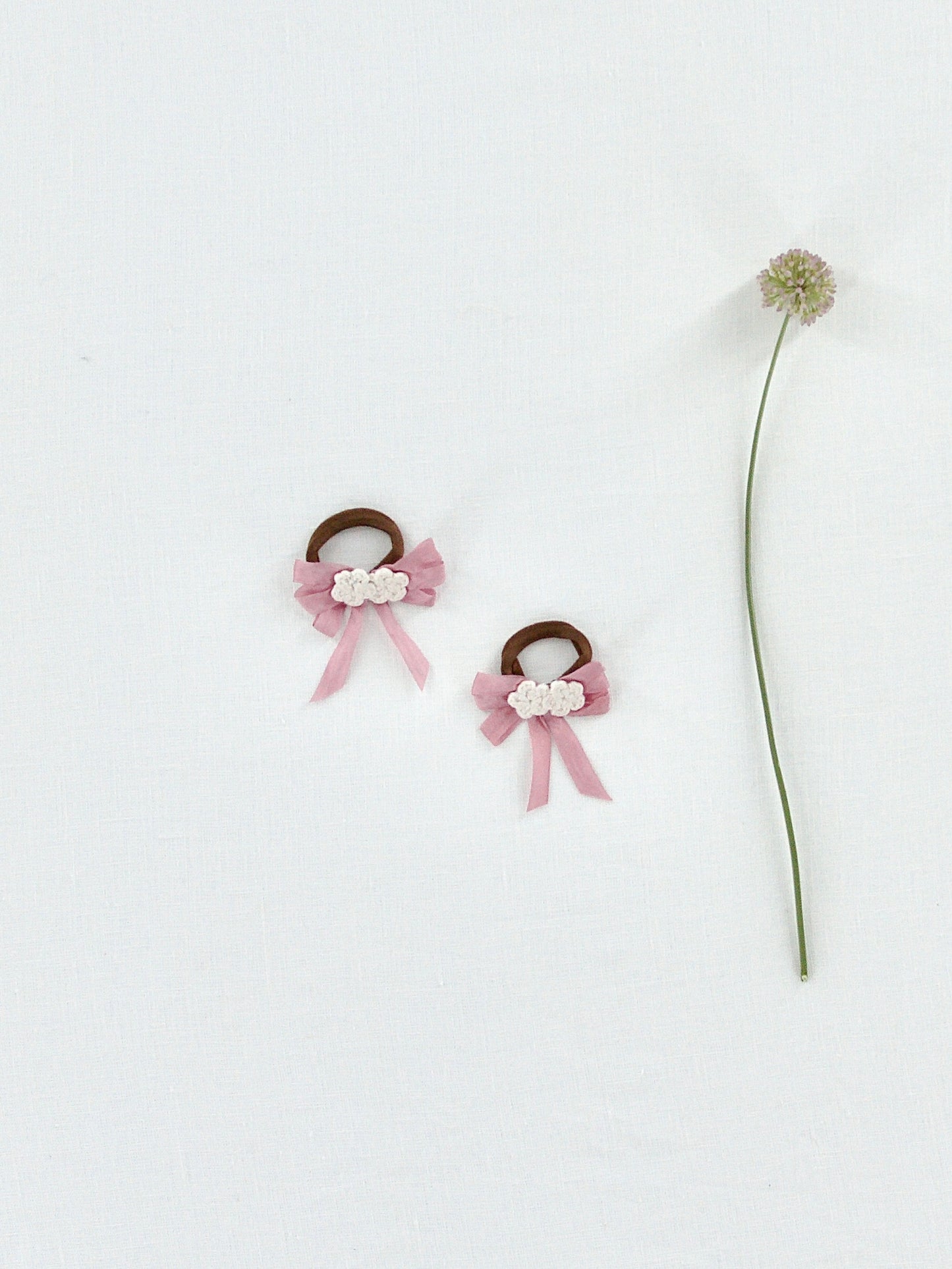 floral crochet hair tie . orchid