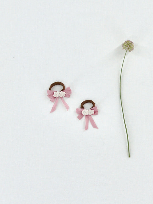 floral crochet hair tie . orchid
