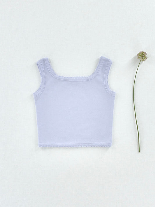 pima crop tank . forget-me-not