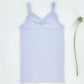 pima ruched camisole . forget-me-not pointelle