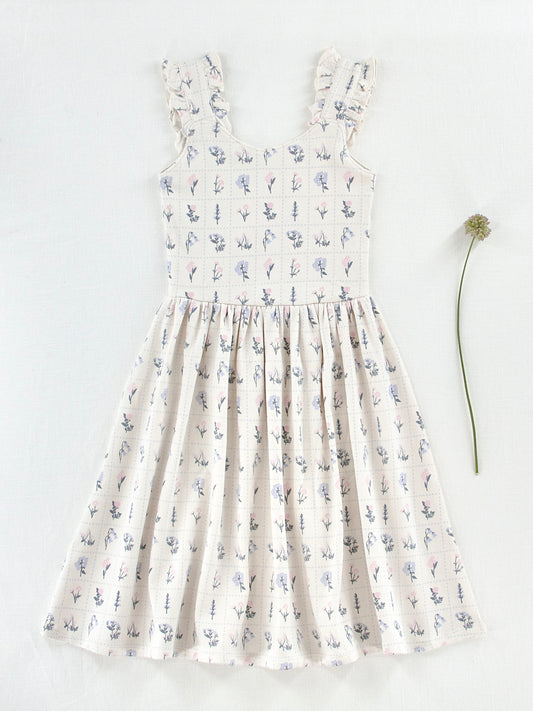 pima frilled dress . garden windowpane