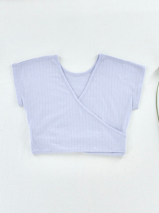 pima tie top . forget-me-not pointelle