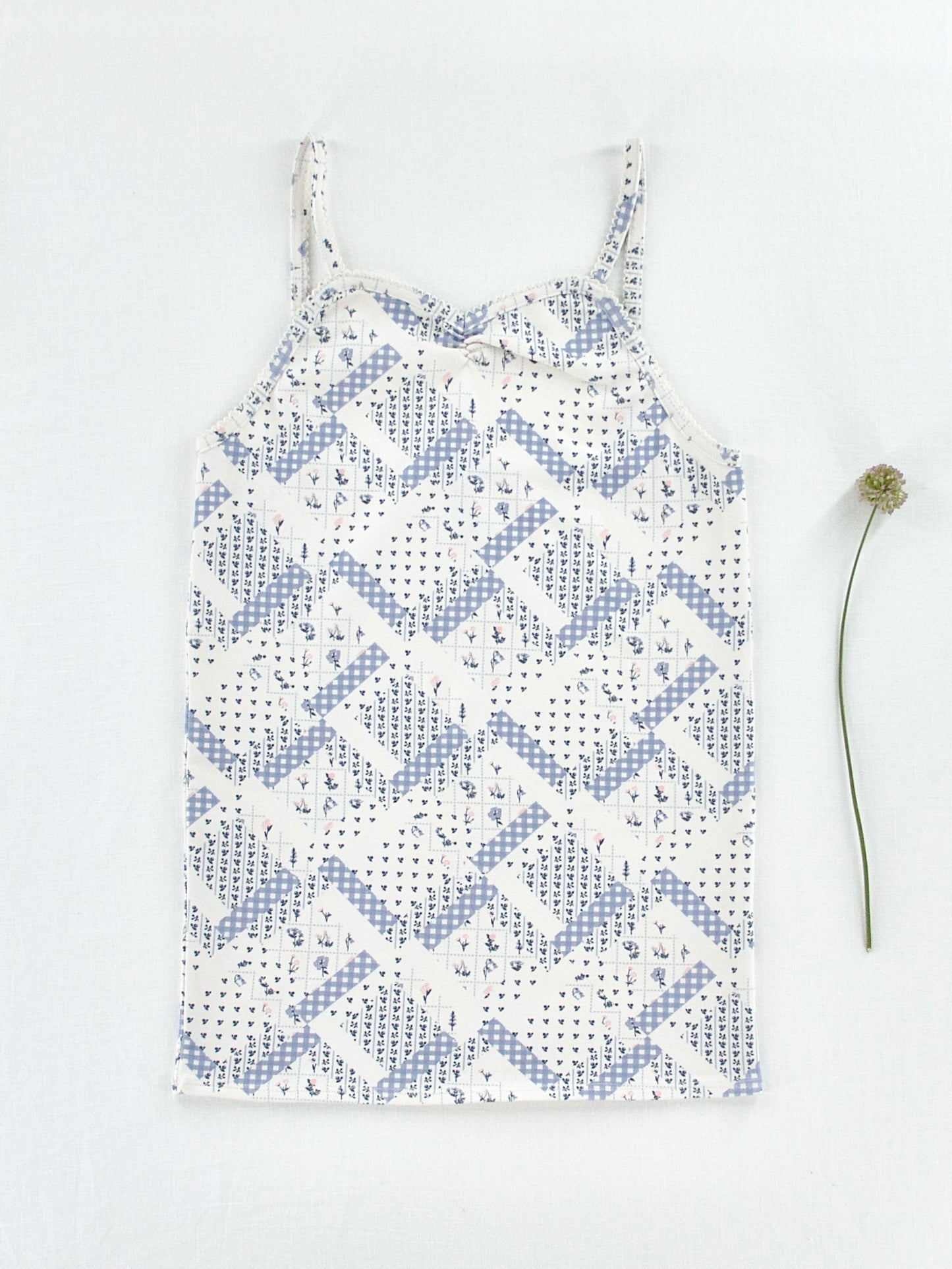 adult ruched camisole . patchwork