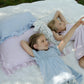 pima ruffle pillowcase . thistle