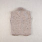 patchwork quilt button vest. alabaster tweed