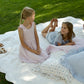 pima ruffle pillowcase . forget-me-not pointelle