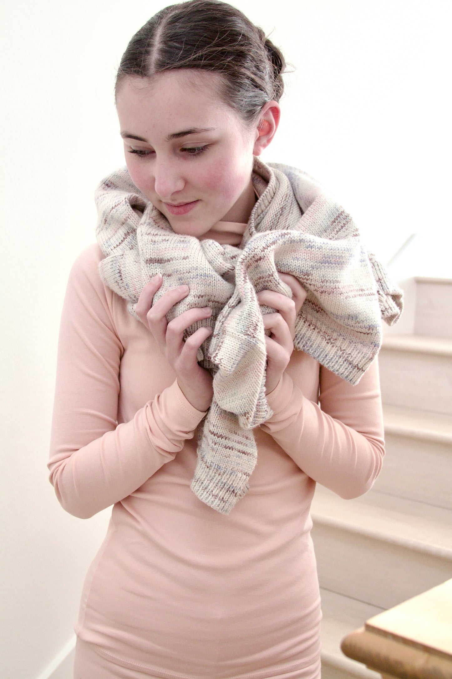 pima snap turtleneck . blush