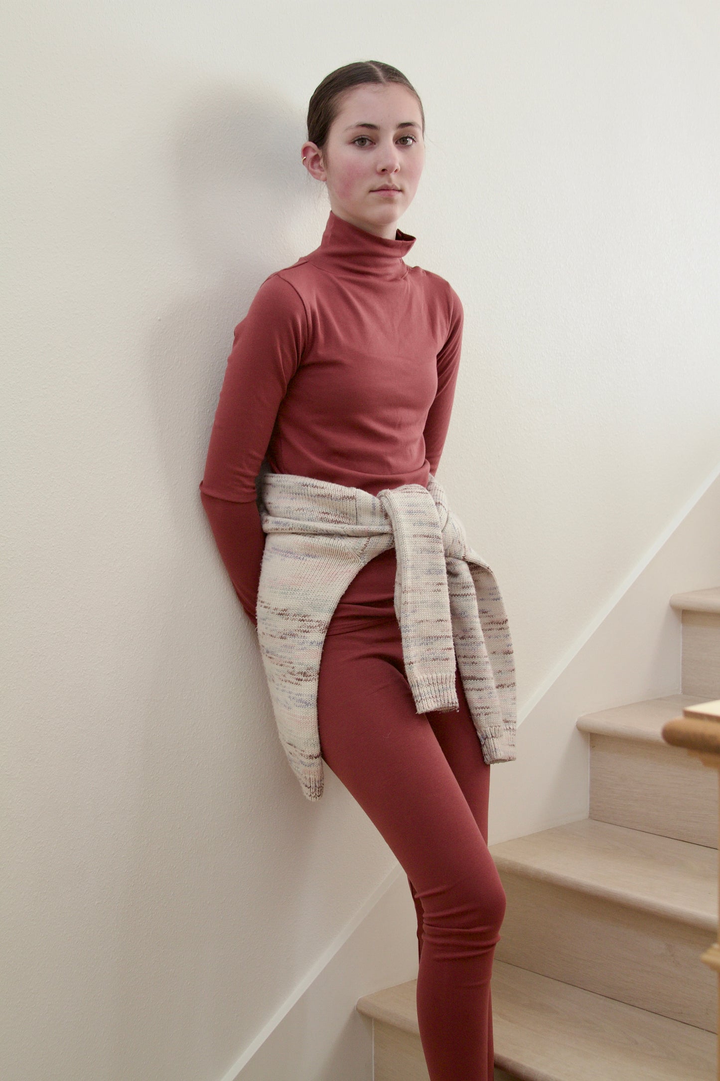 pima snap turtleneck . madder root