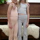 pima flare pant . blush