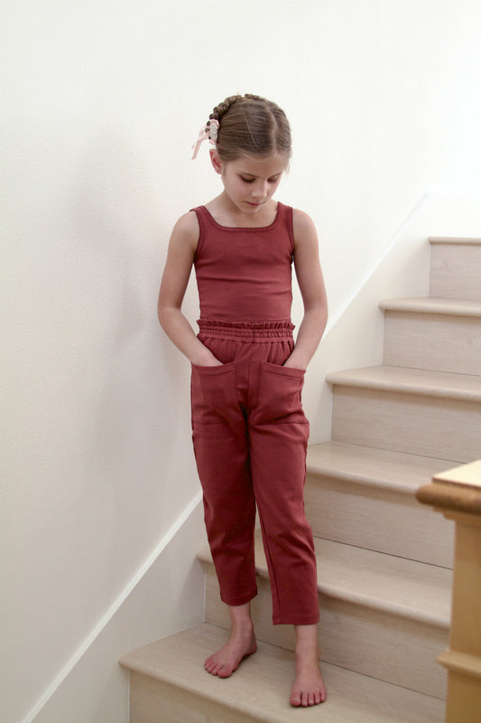 pima pocket pants . madder root