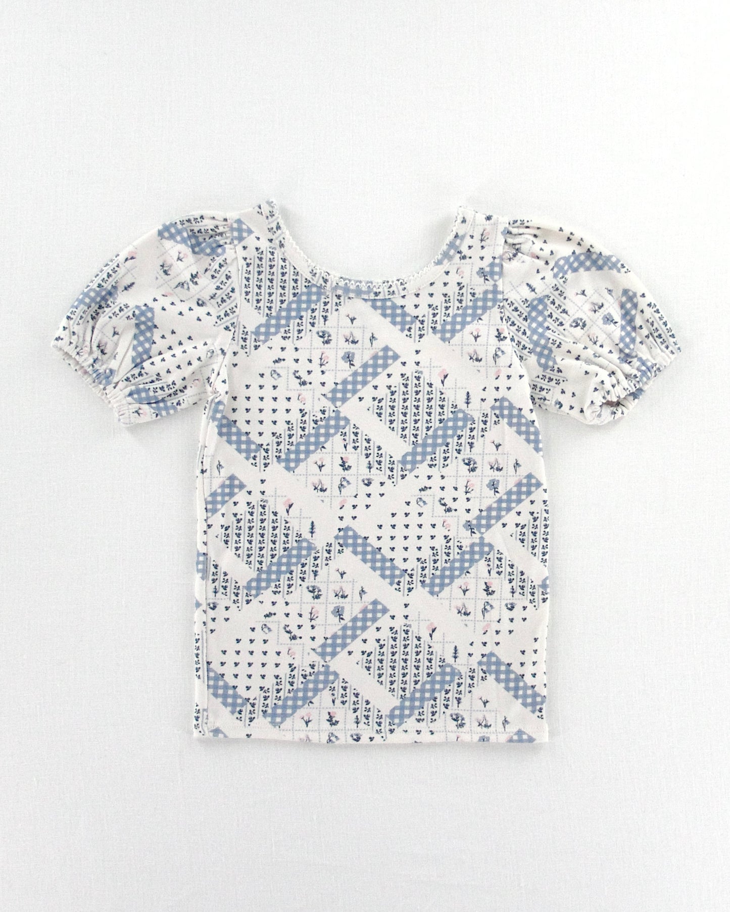 pima short-sleeved poet tee . patchwork