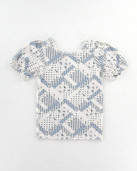 pima short-sleeved poet tee . patchwork
