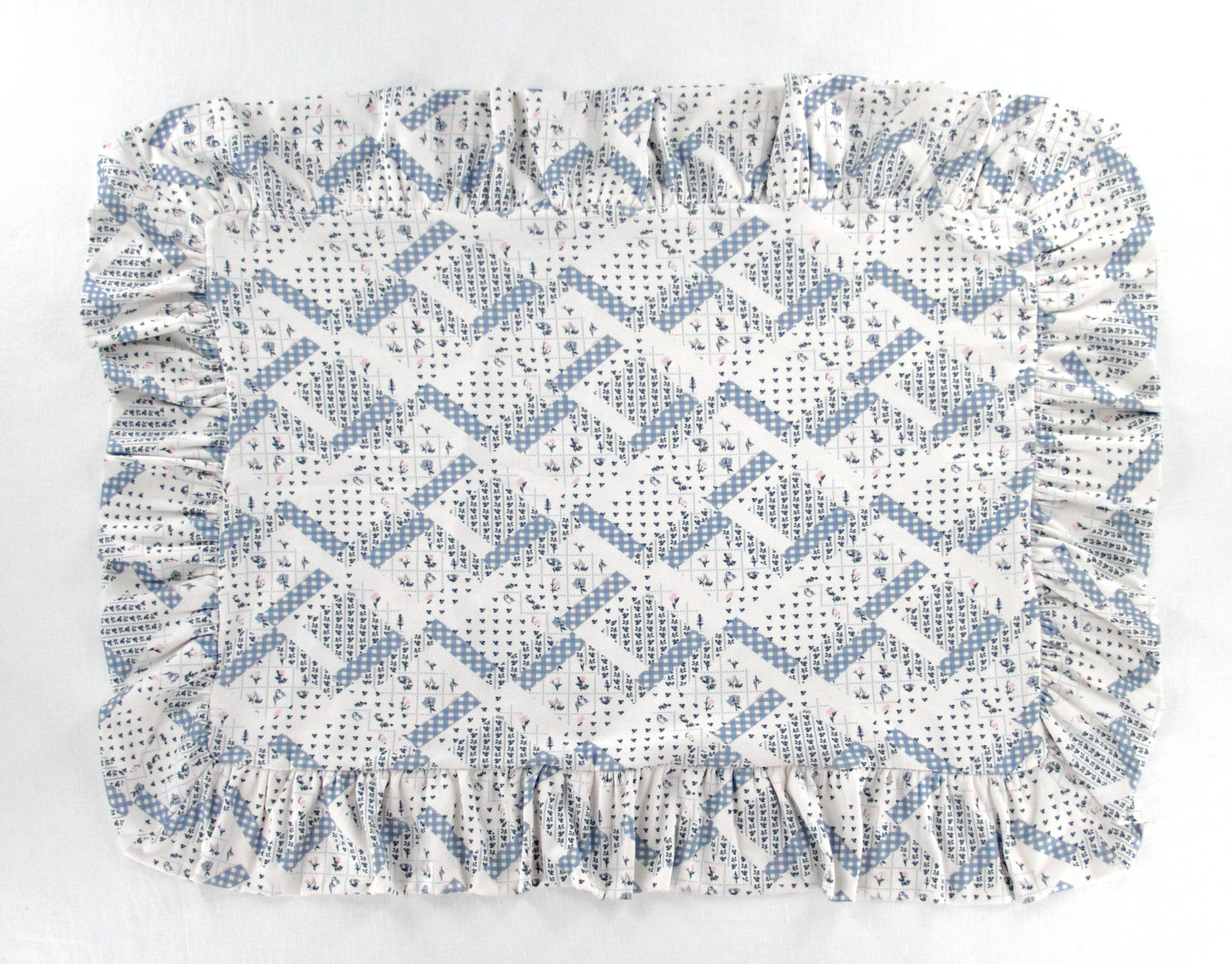 pima ruffle pillowcase . patchwork
