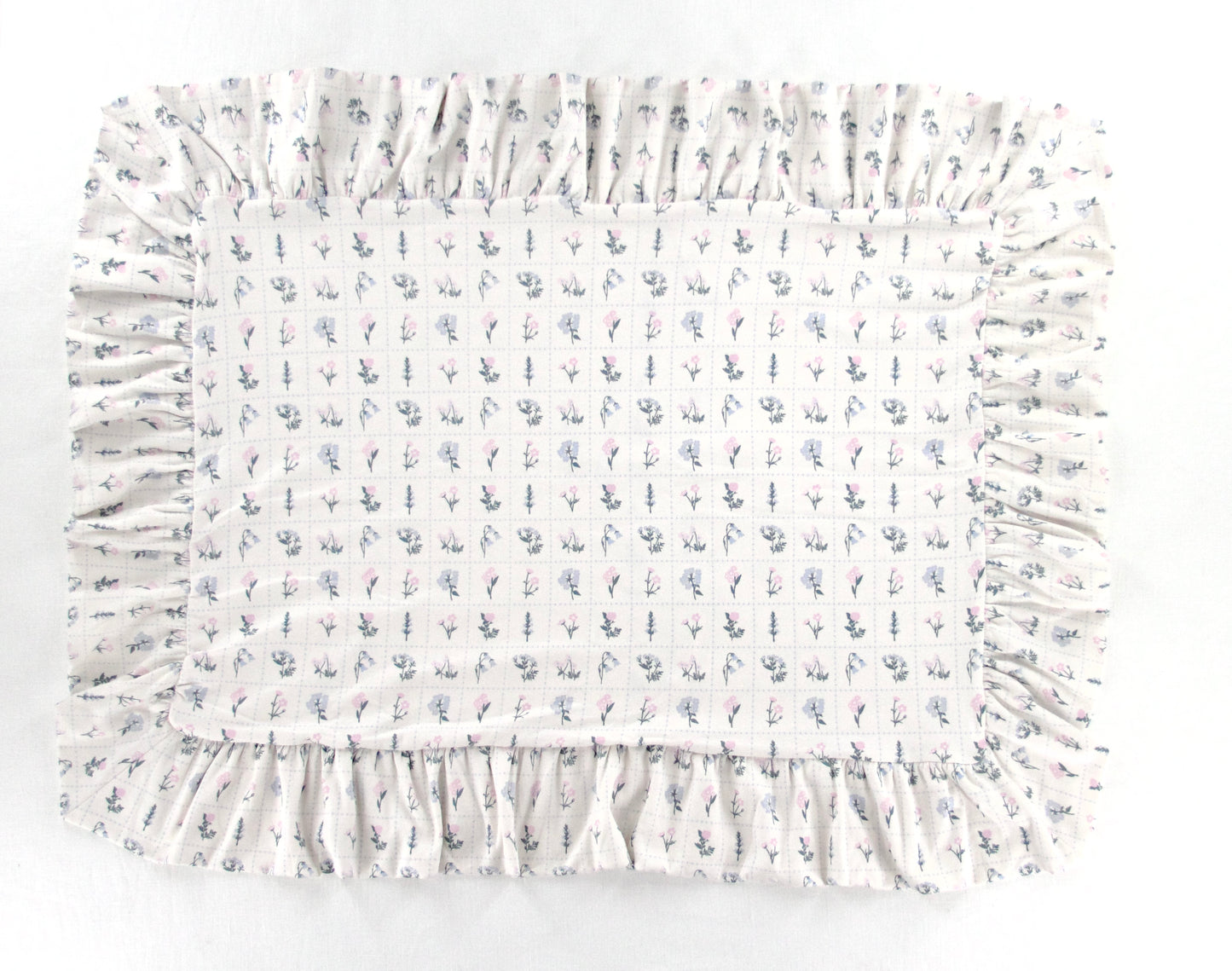 pima ruffle pillowcase . garden windowpane