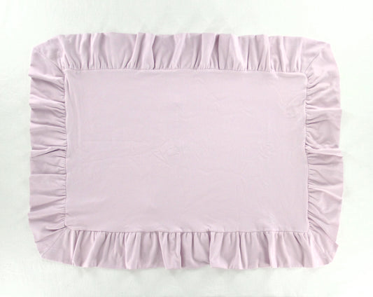 pima ruffle pillowcase . thistle