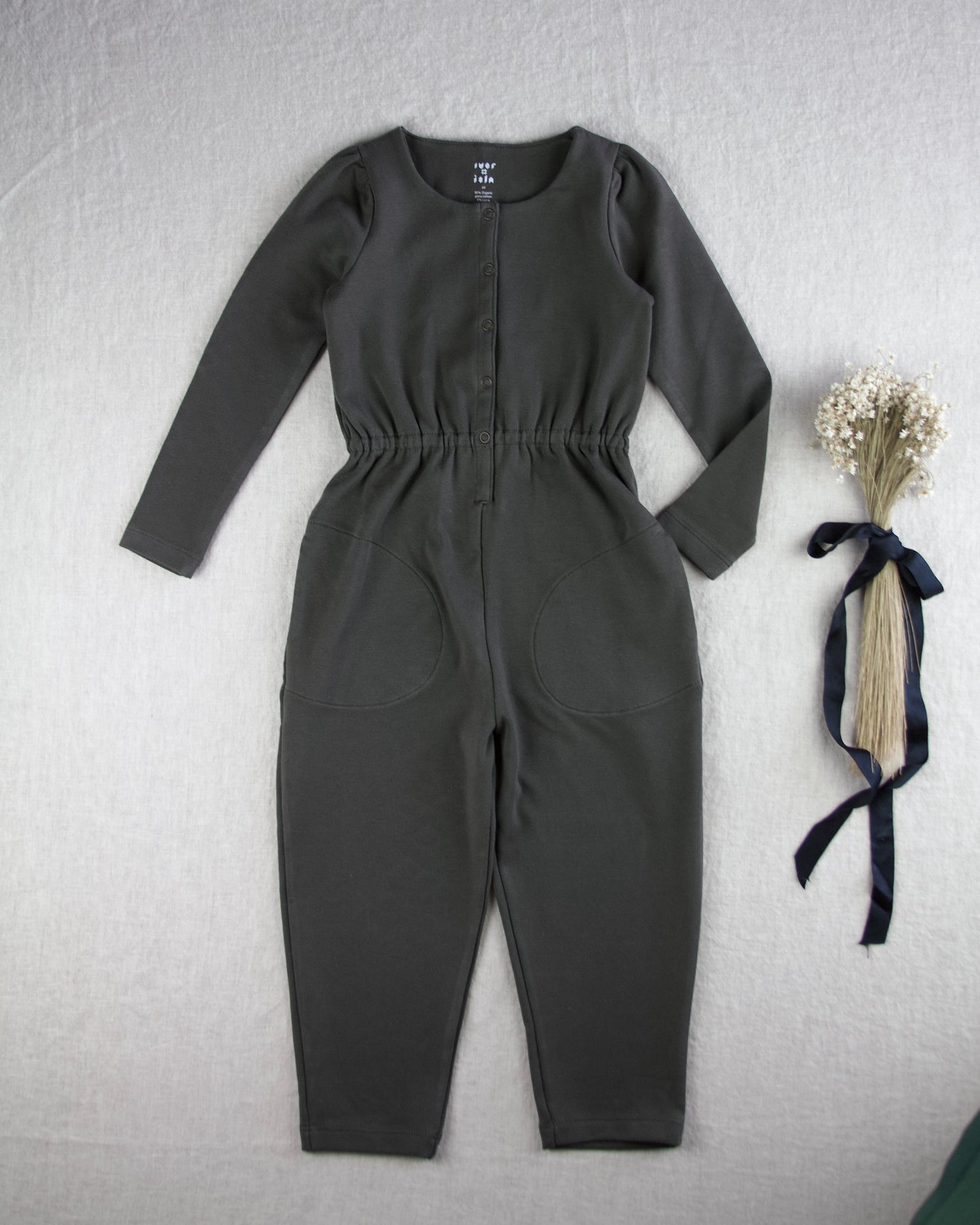 pima puff coverall. coal