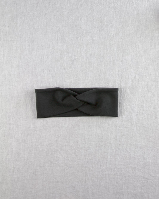 pima twist headband . coal