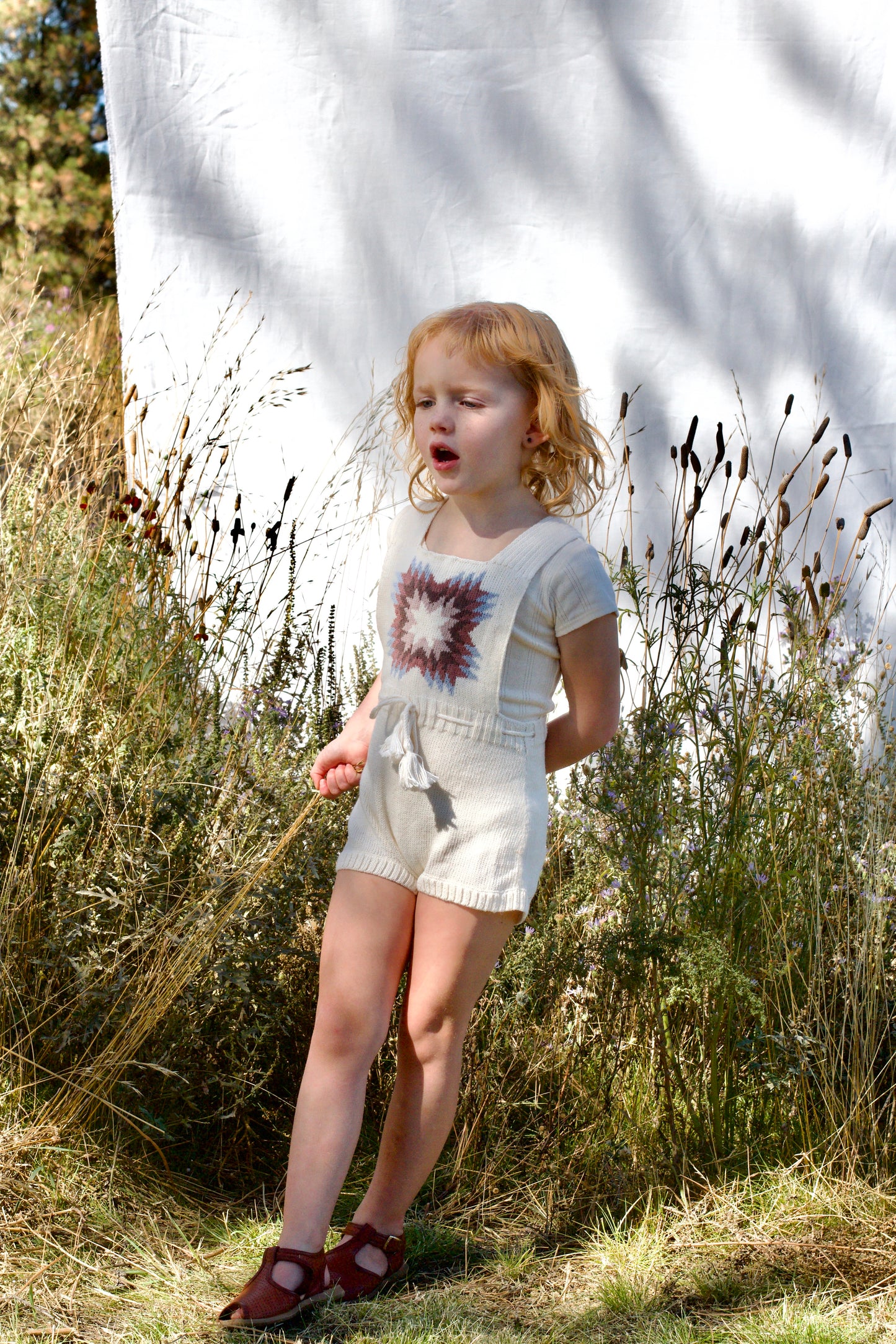 lone star romper . natural