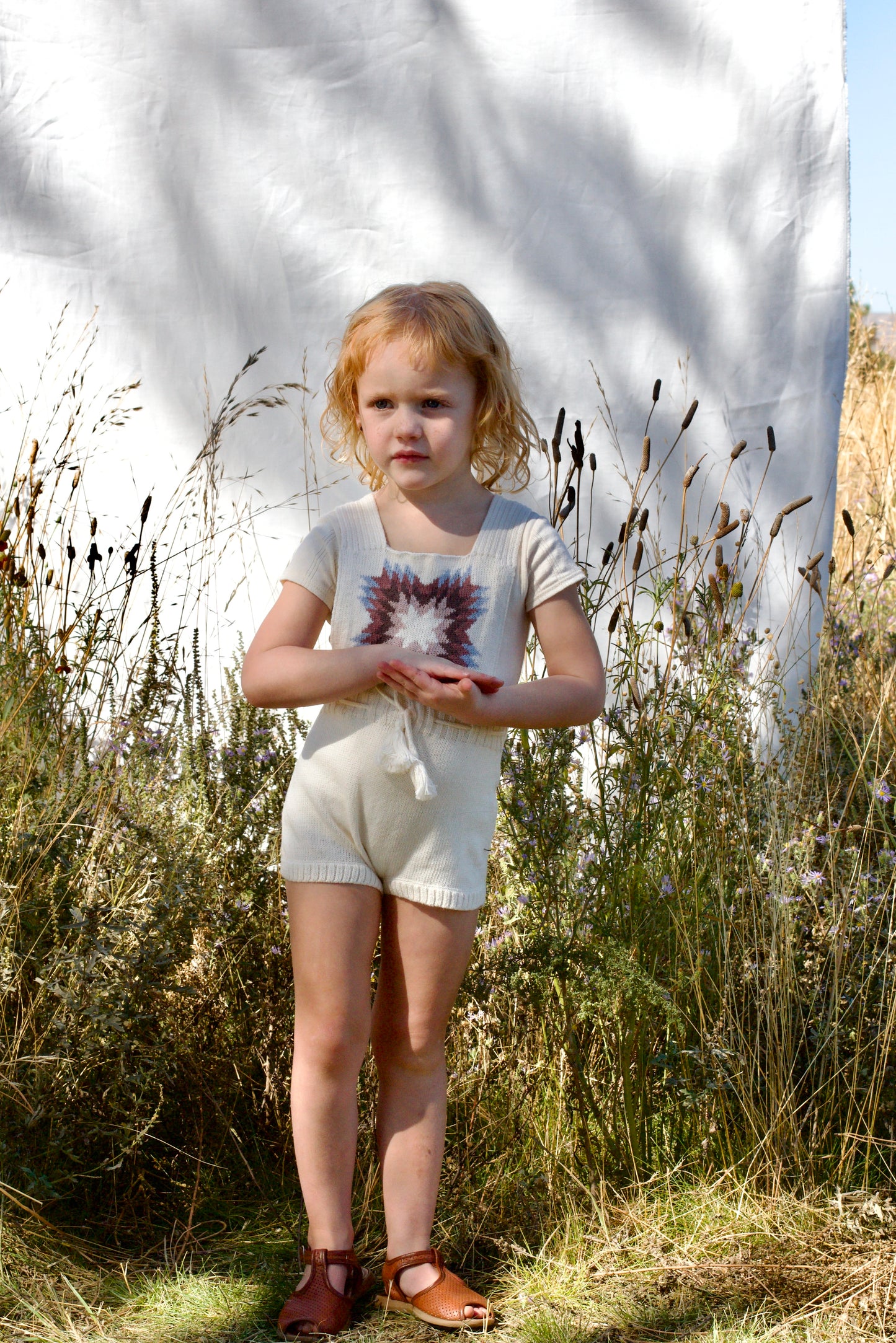 lone star romper . natural