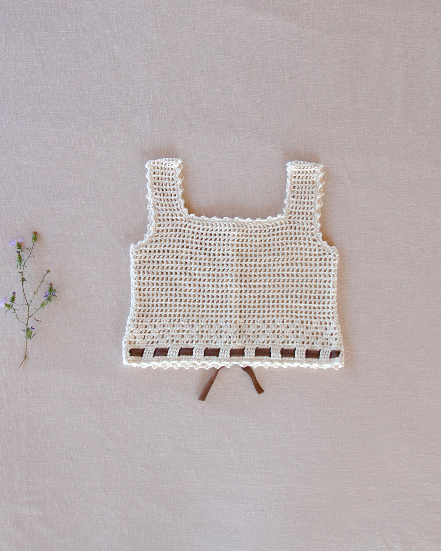lace crochet camisole . natural