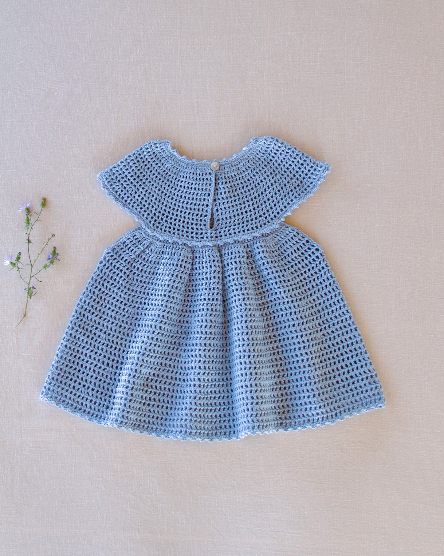 lace crochet yoke tunic . bluebell