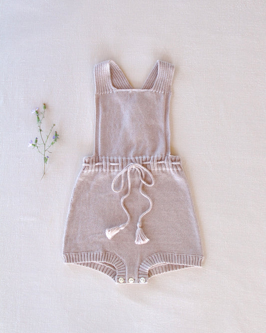 fine-knit romper . rose quartz