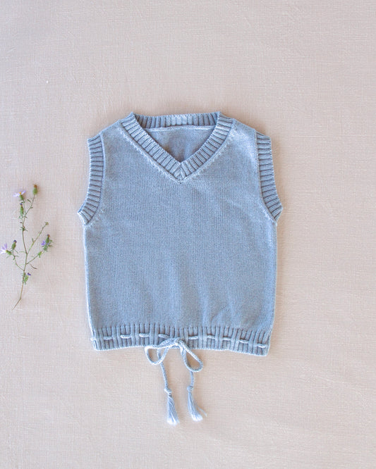 fine-knit vest . bluebell