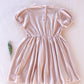 vintage puff dress . rose quartz pointelle